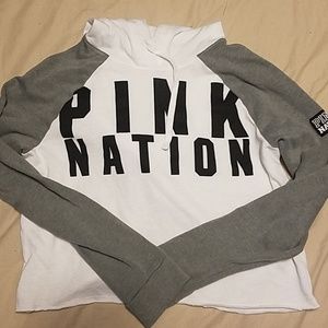 Pink crop hoodie